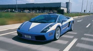 Lamborghini Police Car.jpg (44 KB) Lamborghini Gallardo operated by the Italian Motorway Police