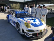 The 2018 25 Hours of Thunderhill race-winning Porsche and drivers