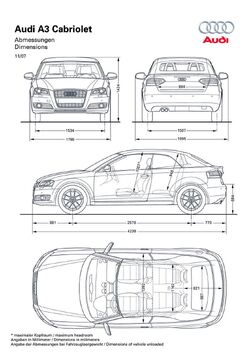 Audi A3 (8P) Cabrio 1.4 TFSI Attraction specs, dimensions