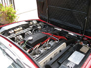 The V12 engine of a Lamborghini Jarama.