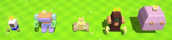 The different variants of Mk 2 bots, from base to variant 4.