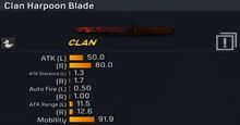 Clan Harpoon Blade Stats