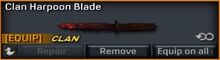 Clan Harpoon Blade Equipped