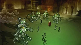 Les mecha attaquent dans l'usine