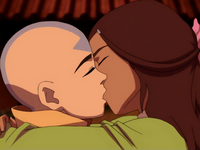 Aang and Katara kiss