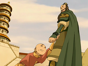 Aang le ruega a Fong