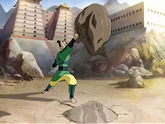 An unnamed earthbender earthbending.