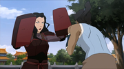 Korra spars with Asami