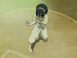 Toph's fighting stance