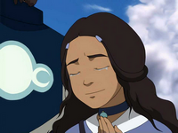 Katara happily tears up