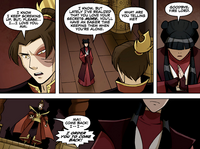 Mai confronting Fire Lord Zuko