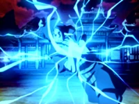 Zuko fängt Blitz vor Katara ab
