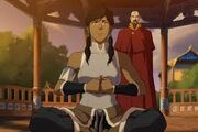 Korra versucht sich mit den vorherigen Avataren zu verbinden