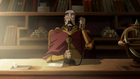 Tenzin using a telephone