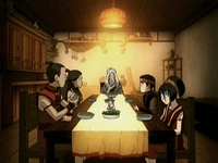  gathered with  in the kitchen for .