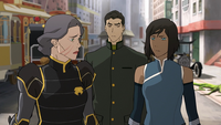 Lin, Mako, and Korra