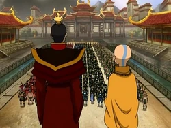 Zuko is vuurheer geworden en verklaard dat de oorlog definitief voorbij is samen met Aang.