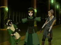 Ty Lee chi-blocking Sokka and Toph