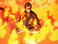 Zuko surrounded by flames