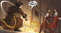 Zuko fires angrily at soldiers