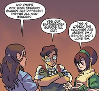 Satoru explained the growing -nonbender tensions in  to  and .