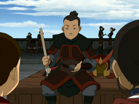 Sokka explicando su plan