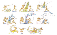 Katara fighting Pakku key frames
