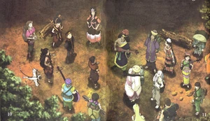 De Liefdes Nomaden ontmoeten Team Avatar op een Vuurnatie eiland in het Veldlogboek Love Potion Number 8.