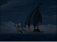 Катамаран Северного Племени Воды. Обратите внимание на его внушительные размеры. («Состояние Аватара»)