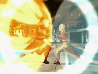 Zuko and Aang duel