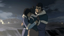 Korra se despede dos pais