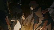 Amon amenazando a Korra