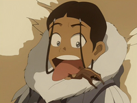 Katara and a wood frog