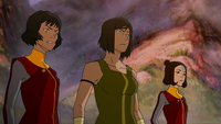 Korra, Opal, and Jinora negotiate