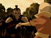 Zhao luchando contra Aang