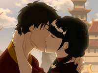 Zuko and Mai kissing