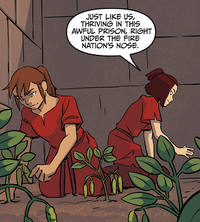 Suki and Biyu tend to their garden