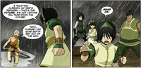 Toph and her students confront Aang