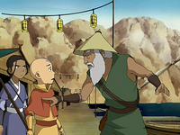 The fisherman blaming Aang