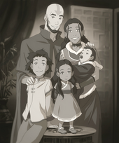Aang, Katara, and their children