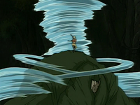 Aang fights Swamp Monster