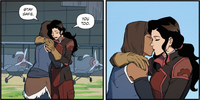 Korra and Asami kiss outside Gaoling