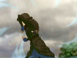 Katara prepares the icicles