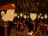 Aang and On Ji at the dance