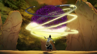 Korra purificando varios espíritus