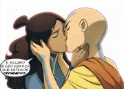 Aang y Katara despidiéndose