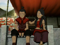 Katara cheers up Sokka