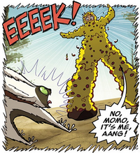 Aang covered in bees
