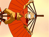 Aang gliding merrily