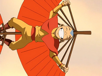 Aang gliding merrily